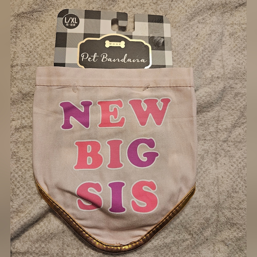 Woof New Big Sibling Bandana For Pets! NWT